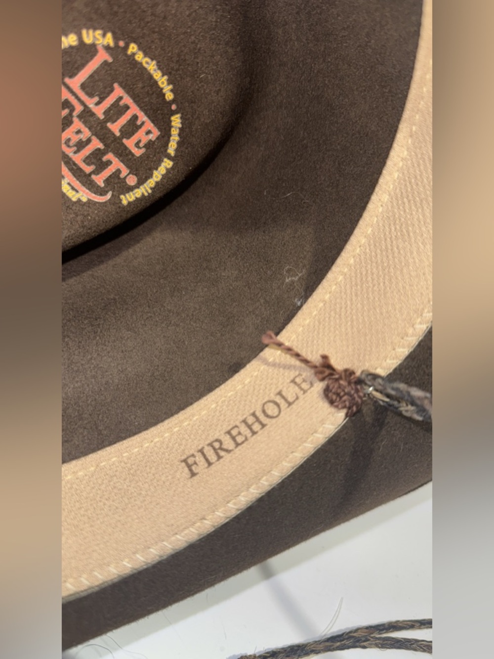 BAILEY FIREHOLE FELT WESTERN HAT in Dark Brown with Leather Band - Picture 7 of 11